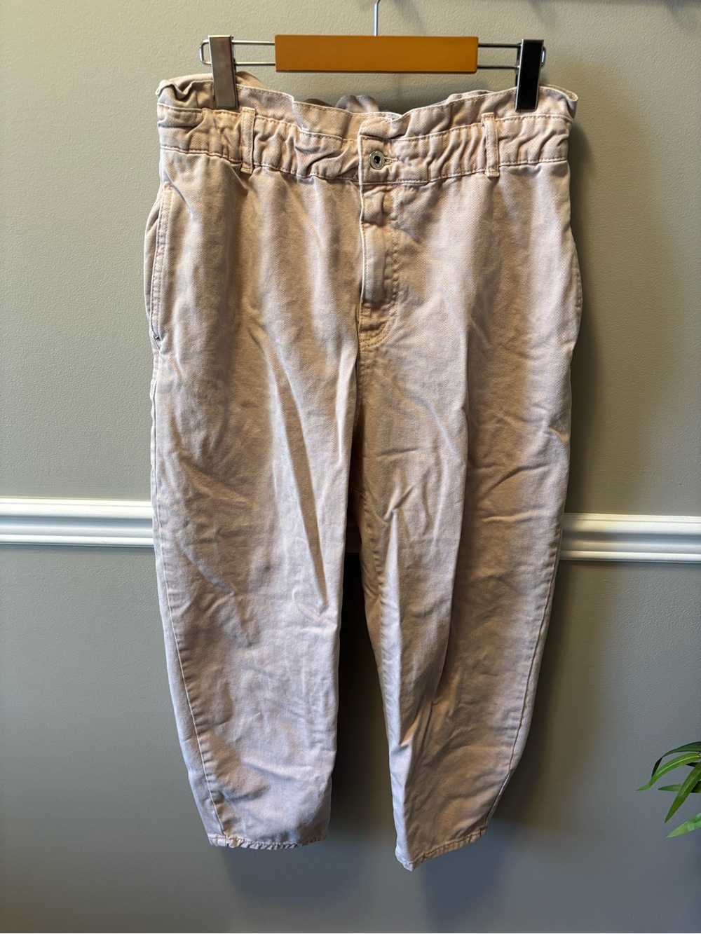 Zara light pink Paperbag jeans